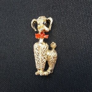 Vintage Retro Metal Poodle Dog Pin Brooch